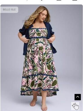torrid Pink, Green & Navy Floral High-Low Maxi Dress